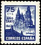 Spain - 1943 - Año jubilar - 75 CTS - Azul - Spain, Año Santo Compostela - Edifil 969 - Año Santo Compostelano Catedral - 0